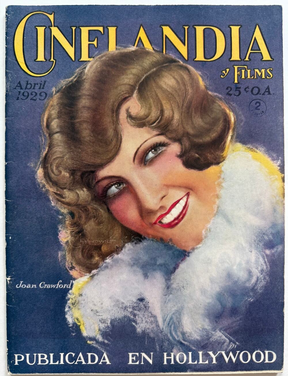 RARE 1929 Spanish Joan Crawford Magazine Cinelandia Fairbanks, Bow, Swanson